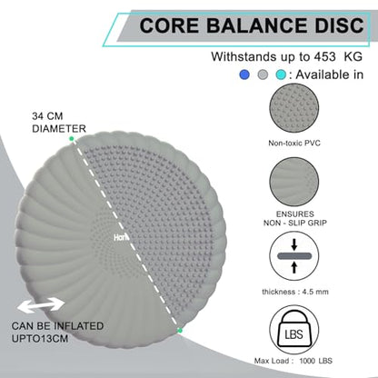 Wobble Cushion Core Balance Disc, Wiggle Seat with Inflation Pump - color: 2Grey