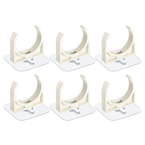 uxcell PVC Water Pipe Clamp Clips, 6pcs Fit for 50mm(2") OD Tubing Hose Hanger Support U-Shaped Pipe Clips with Adhesive for Water Pipe, Gas Tubing - size: 50mm