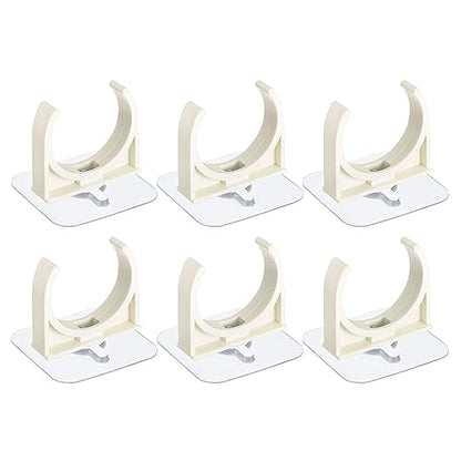 uxcell PVC Water Pipe Clamp Clips, 6pcs Fit for 50mm(2") OD Tubing Hose Hanger Support U-Shaped Pipe Clips with Adhesive for Water Pipe, Gas Tubing - size: 50mm