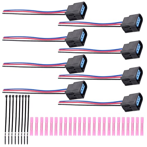 MOTOKU Set of 8 Ignition Coil Pack Connector Wire Harness Plug Adapter w/Tie and Heat shrinkable Tube Terminals for Honda Accord Odyssey Pilot Ridgeline