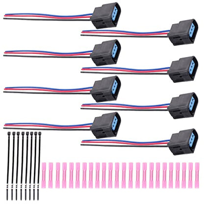 MOTOKU Set of 8 Ignition Coil Pack Connector Wire Harness Plug Adapter w/Tie and Heat shrinkable Tube Terminals for Honda Accord Odyssey Pilot Ridgeline
