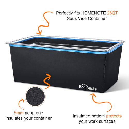 Large Sous Vide Container 26 Quarts with Lid,Complete Sous Vide Accessories Kit BPA Free,Compatible with Anova and Most Sous Vide Cookers（Comes with 2 Sous Vide Racks and Insulating Sleeve） - color: Large Sous Vide Container-with 2 Rack