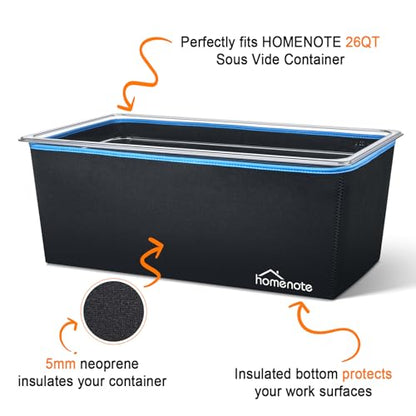 Large Sous Vide Container 26 Quarts with Lid,Complete Sous Vide Accessories Kit BPA Free,Compatible with Anova and Most Sous Vide Cookers（Comes with 2 Sous Vide Racks and Insulating Sleeve） - color: Large Sous Vide Container-with 2 Rack