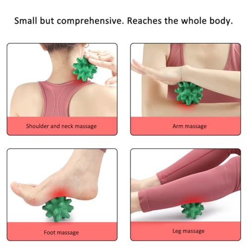 Spiky Massage Balls, Deep Tissue Massager for Myofascial Release, Yellow - color: Yellow
