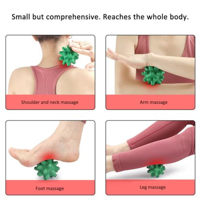 Spiky Massage Balls, Deep Tissue Massager for Myofascial Release, Yellow - color: Yellow