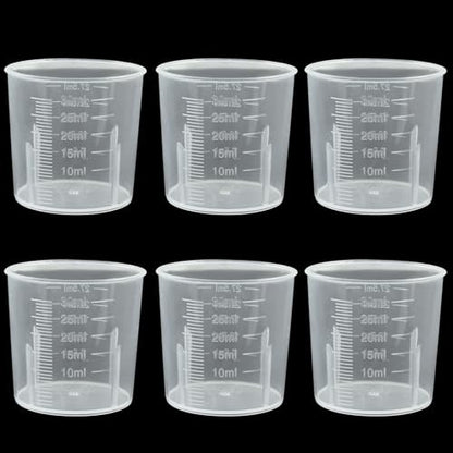Waziaqoc 30ml/1.02oz Plastic Graduated Beaker (6 Pack), Transparent PP Measuring Cup Mixing Cup for Kitchen Lab - color: 6pcs, size: 30 ml