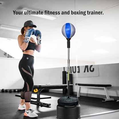 Cobra Reflex Bag, Fast Action Punching Bag with Stand, Punching Bags for Adults and Teens, Adjustable Height Boxing Trainer with Spring-Mounted Ball, Home Gym Boxing Equipment