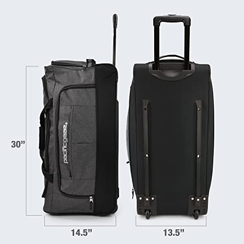 Pacific Gear Duffel Bag with Rolling Wheels - color: Gray, size: 30 inch