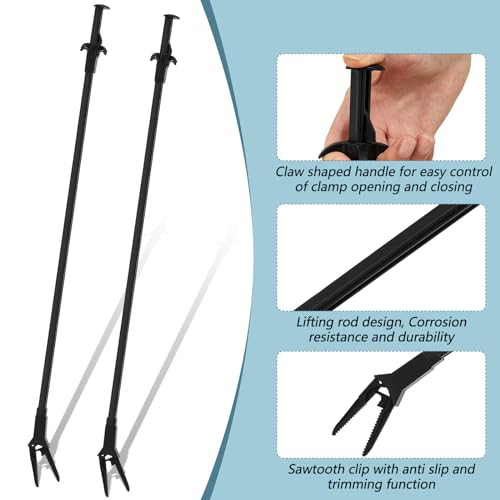 2 Pcs Plastic Aquarium Tongs Long Aquarium Tweezers Multi Purpose Trimming Feeding Aquariums Tools for Fresh Water Saltwater Fish Tanks Coral Plant (27 Inch) - size: 27 Inch