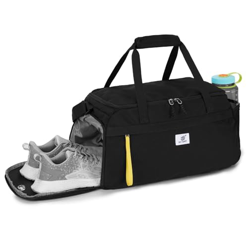 SKYSPER 35L Gym Bag with Shoe Compartment & Wet Pocket | For men & women, carry-on size, travel & sports, workout & overnight, large wet pocket, black color - color: balck