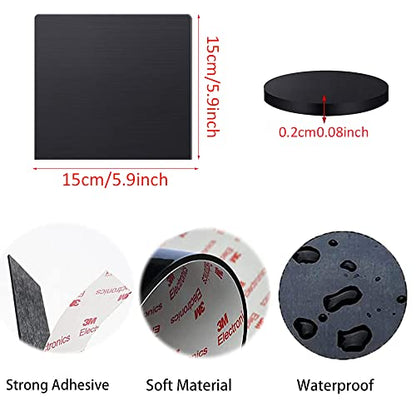 2Pcs Anti-Slip Pads Silicone Rubber Plastic Pads 3M Self-Stick Adhesive Non-Slip Mat for Furniture Fixated Protector Mat (15x15cm/5.9x5.9 inch)