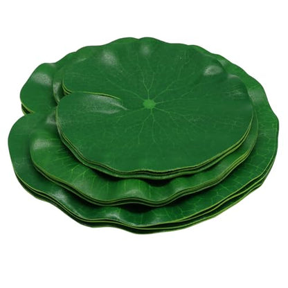 12Pcs Artificial Lily Pads, 3 Different Sizes Floating Foam Lotus Leaves Realistic Water Lilies Pad, Foliage Pond Decor for Ponds/Koi Fish Pool Patio Aquarium(6"、7"、8.7") - size: 6"、7"、8.7"