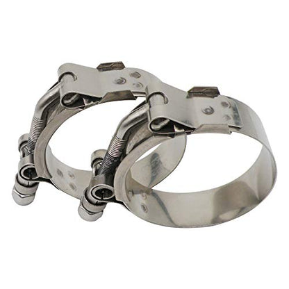1.5" T Bolt Hose Clamp Stainless Steel - Working Range 41mm - 48mm for 1.5" I.D. Hose with 2mm - 5mm Wall Thickness, Roadformer T-Bolt Clamps Featured to Provide Reliable Sealing Force, 2 Pack - size: 1.5" Hose Clamp 41mm - 48mm (1.61" - 1.89")