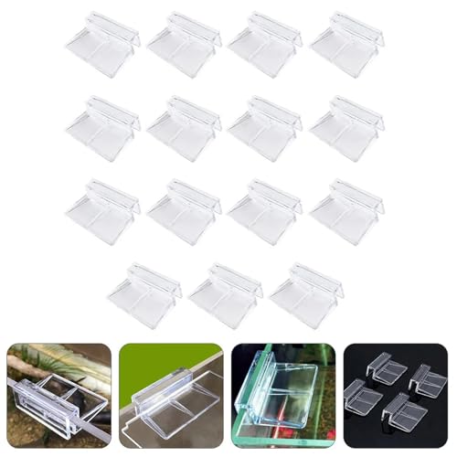 Aquarium lid Clips 15Pcs Acrylic Aquarium Support Brackets for Glass Covers High Transparency Fish Tank Cover Holder Universal Fit