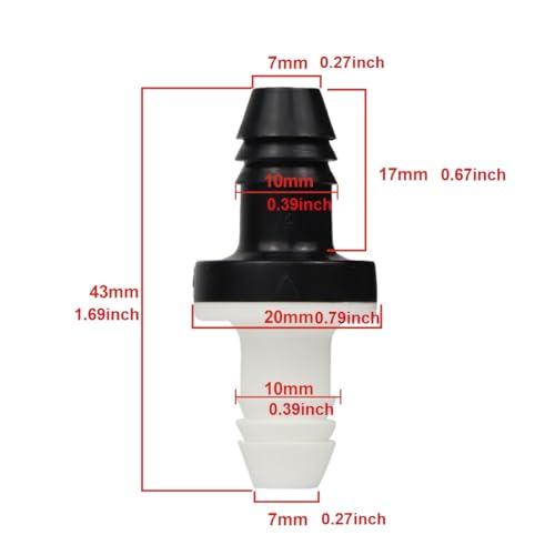 3/8" 10mm Inline vacuum Barbed Check Valve,1Pcs/ 2Pcs /5Pcs ABS One Way Water Non-Return Breather Check Valve for Fuel Gas Liquid Air