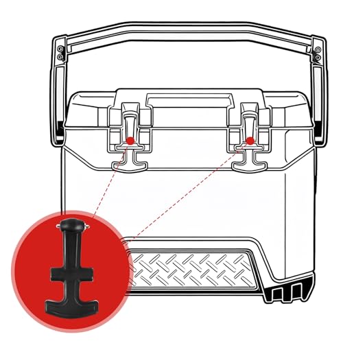 Upgraded Cooler Latches & Drain Plug Kit - Durable Rubber, Compatible with Yeti Roadie, Tundra, Tank, and RTIC - style: T-handle Latches