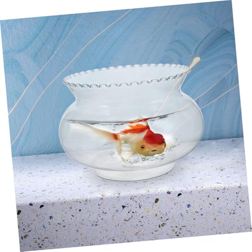 PRETYZOOM Plastic Betta Fish Tank Bubble Planter Pot Round Aquarium Bowl for Home Decor Easy Maintenance Cleaning for Wedding Party Decorations