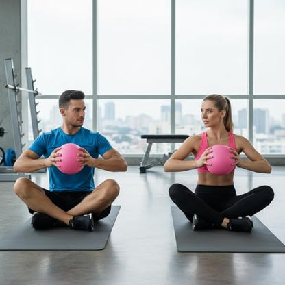 Aoriher 10 Pcs Small Pilates Ball Bulk 9 Inch Mini Yoga Ball - color: Solid Pink
