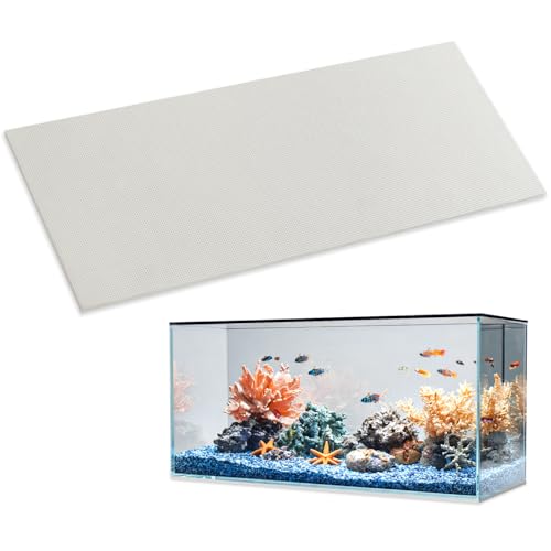 Aquarium Leveling Mat, 12 x 48 Inch Under Tank Pad, 6mm Thick Non-Slip Shockproof Fish Tank Cushion, Waterproof, Easy to Cut, Gray