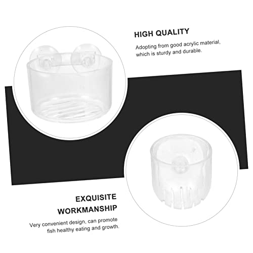 4pcs Acrylic Fish Feeding Cups Red Worm Feeder for Fish Tank Shrimp Feeder Aquarium Accessories for Aquatic Feeding Supplies