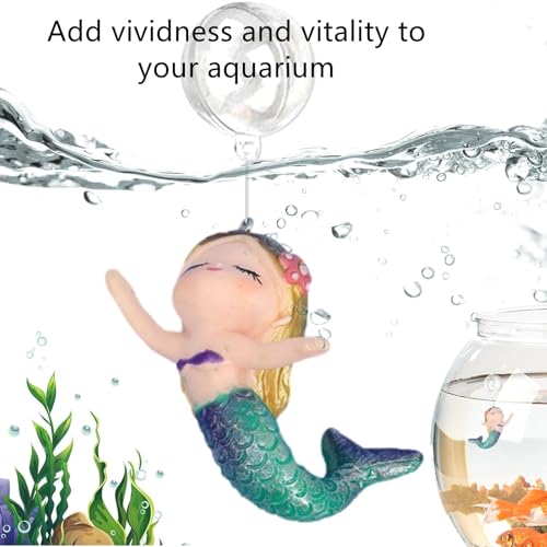 Floating Mermaid Aquarium Decor - Fish Tank Ornament for Aquarium Décor Thematic Ornaments