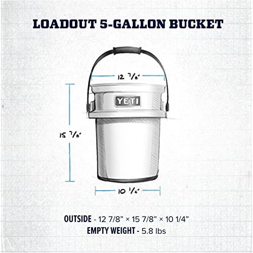 YETI Loadout 5-Gallon Bucket, Impact Resistant Fishing/Utility Bucket - color: Tan