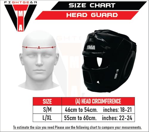 TMA Best Head Guard, a Complete Package for MMA and Kickboxing Trainees, Muay Thai Boxing Safety Head Guard for Men, Women Boxing Training Equipment Boxing Headgear Wrestling Headgear Safety Helmet - size: Large-X-Large