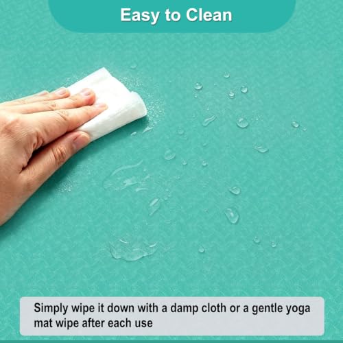 RINREA 72"x48" Extra Wide Yoga Mat, 8mm Thick Exercise Mat for Home Gym - color: Green