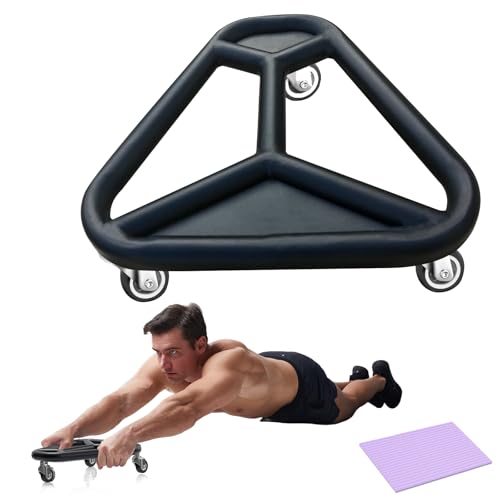 Ab Roller Wheel for Core Workout,Home Gym Strength Training | Includes Knee Pad – Extra-Wide Ab Exercise Equipment for Abs, Arms & Back – Stable & Quiet Fitness Roller,For Men & Women - style: roller-black