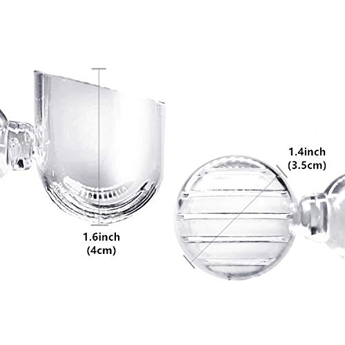 3PCS Acrylic Aquatic Red Worm Cups, Water Planter Pots with 6 Suction Cups, Aquarium Magnifying Glass Shelf, Plant Holder for Live Fish Tank & Fresh Water