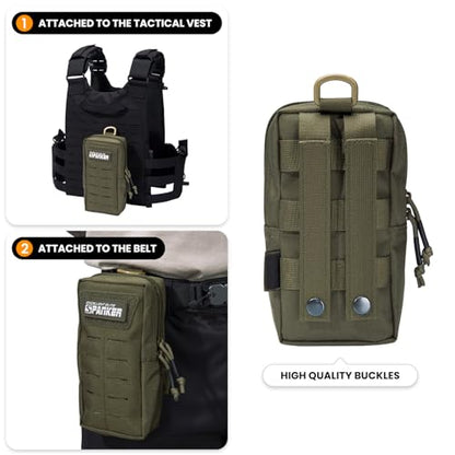 EXCELLENT ELITE SPANKER Tactical MOLLE Pouch EDC Utility Pouches Gadget Organizer Phone Holder Waist Bag Tool Pouch - color: Ranger Green