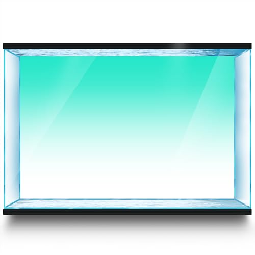 Cyan White Gradient Aquarium Background Stickers - Fish Tank Reptile Terrarium Decor 120 x 40 cm / (47.2x15.6 - color: Cyan, size: 120 x 40 cm / (47.2x15.6