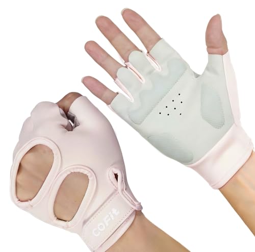 Breathable Workout Gloves, Antislip Weight Lifting Gym Gloves for Men Women, Superior Grip & Palm Protection for Weightlifting, Fitness, Exercise, Training - color: 4. Pink and Gray (Backless), size: Medium