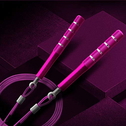 Jump Rope, Wastou Speed Jumping Rope for Training Fitness Exercise, Adjustable Adults Workout Skipping Rope for Men, Women, Kids, Girls - color: Pink