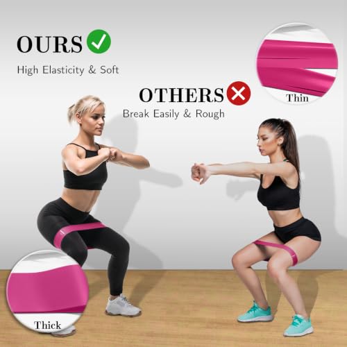 Resistance Bands for Working Out, 5 Levels Elastic Exercise Bands - color: Pink