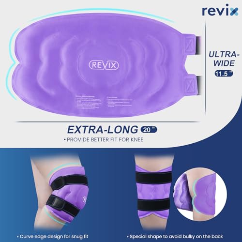 REVIX 20" XXXL Ice Pack for Knee Discomfort, Extra Large Cold Pack, Purple - style: Purple-1 Pack