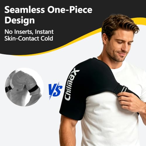 Shoulder Ice Pack Wrap for Rotator Cuff Cold Therapy Brace 2Pack - color: 2 Pcs Large-black