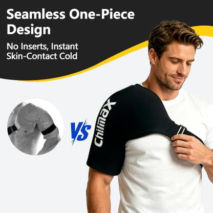 Shoulder Ice Pack Wrap for Rotator Cuff Cold Therapy Brace 2Pack - color: 2 Pcs Large-black
