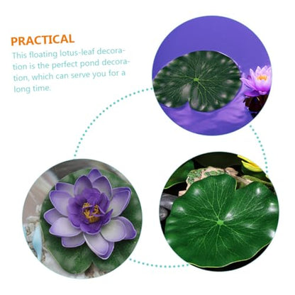 10pcs Simulated Lotus-Leaf Ornaments 17cm Floating Pond Decoration Photo Props Artificial Water Lily Pads for Fish Ponds Aquarium Home Garden Display
