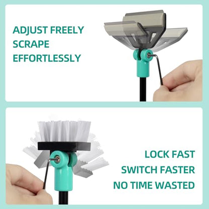Aquarium Algae Scraper Cleaner with 5 Stainless Steel Blades – Fish Tank Glass Cleaning Brush for Easy Tank Maintenance