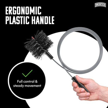 Brushtech Dryer Vent Cleaning Brush - 10-Foot Flexible Duct Cleaning Tool with Non-Kinking Spring for Lint Removal, Improved Airflow, Safer Dryers - Made in the USA, House Maintenance Supplies