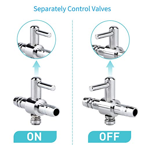 Pawfly 6 PCS 1-Way Aquarium Air Flow Control Lever Straight Valve Distributor Splitter for Fish Tank