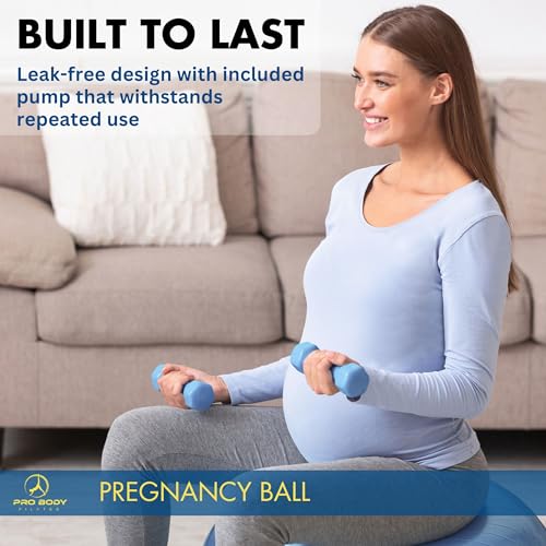 ProBody Pilates Pregnancy Ball with Guide - Birthing Ball - color: Rose, size: 55 cm: 4'4" - 5'-1"