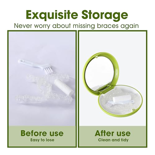 Retainer Cases, Compatible with Invisalign, Mouth Guard Case with Mirror