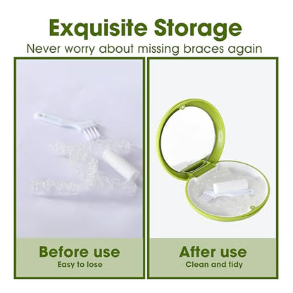 Retainer Cases, Compatible with Invisalign, Mouth Guard Case with Mirror