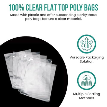 Levex - 3" x 5" (1000 Count) Open End Flat Top - 3-Mil Heavy Duty Clear Poly Bags for Packaging, Shipping, Storage & Food (Bags Do Not Have a Seal or Prints) - size: 3" x 5" (1000 Pack)