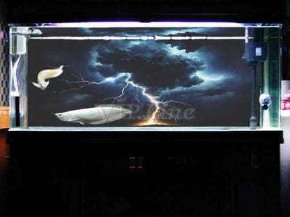 VIP. LINE Lightning Cloud Aquarium Background Poster PVC Self Adhesive Vivid Underwater Scene Decoration Landscape of Fish Tanks, Reptile Habitat Tanks (36" x 16"/ 91 x 41cm) - size: 36" x 16"/ 91 x 41cm