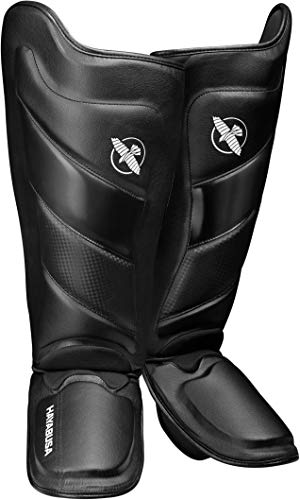 Hayabusa T3 Striking Shinguards - Men and Women | MMA Protection, Muay Thai Kickboxing, Sparring Pads, Martial Arts Gear, Adjustable Straps, Impact Padding, Elastic Fit - color: Black, size: Large