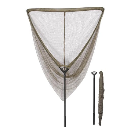 Landing Net for Carp Fishing, 32 Inch Large Fishing Net, 6 Feet Telescoping Carbon Fiber Long Handle Saltwater Big Fish, Holds Up to 88lbs/40kgs, Olive Green, Supplied with Carry Bag