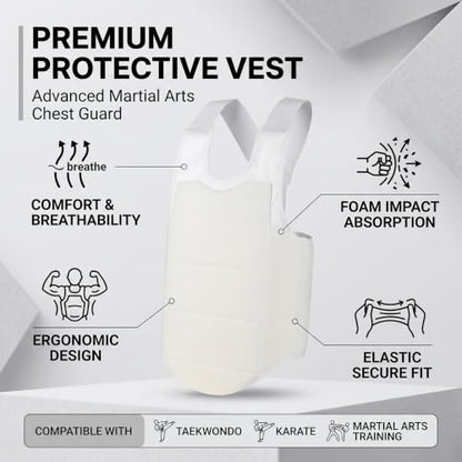 Unisex Adult Child Taekwondo Karate Chest Guard Vest Boxing Karate Breast Protector Accessory - size: Small
